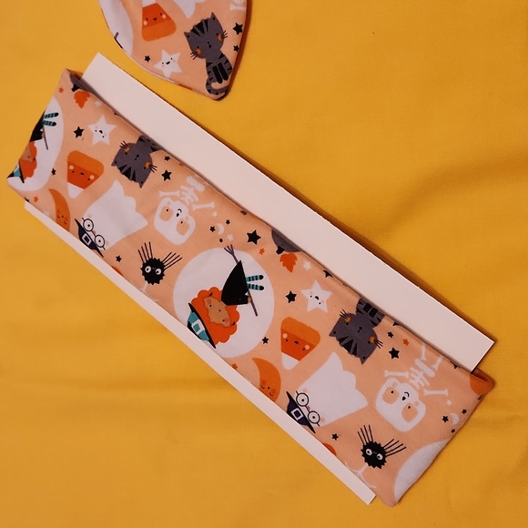 Haloween Handmade Spandex/Polyester Headband and Hair Bow. - Picture 4 of 6